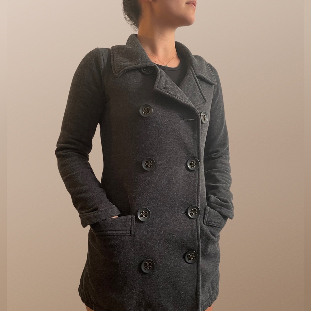 Billabong | Grey Button-Down Trench Coat